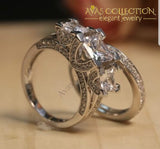 Three-Stone Square Engagement Set - Avas Collection