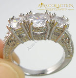 Three Stone 10kt White Gold Filled Round Cut - Avas Collection