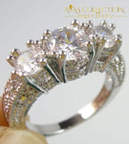 Three Stone 10kt White Gold Filled Round Cut - Avas Collection
