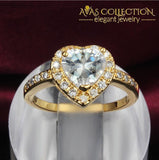 Hear Shape  18KT White&Gold Filled Ring - Avas Collection