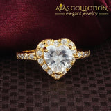 Hear Shape  18KT White&Gold Filled Ring - Avas Collection