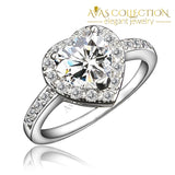 Hear Shape  18KT White&Gold Filled Ring - Avas Collection