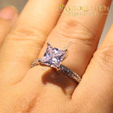 Unique Luxury Princess Cut Engagement Ring Rings