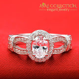 Solid 925 Sterling Silver Elegant Engagement Ring Rings
