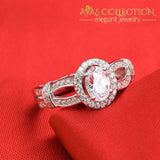 Solid 925 Sterling Silver Elegant Engagement Ring Rings