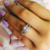 Solid 925 Sterling Silver Elegant Engagement Ring 6 Rings