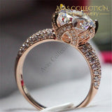 4Ct Brilliant Flower Round Cut Synthetic Diamonds Ring - Avas Collection