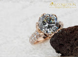 4Ct Brilliant Flower Round Cut Synthetic Diamonds Ring - Avas Collection
