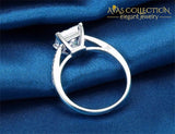 1.5 Ct Princess Cut Engagement Ring  18k White Gold Filled - Avas Collection