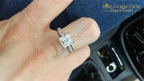 1.5 Ct Princess Cut Engagement Ring  18k White Gold Filled - Avas Collection