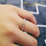 Solid 925 Sterling Silver Band Ring Eternity Finger Three Colors Wedding Bands