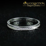 Solid 925 Sterling Silver Band Ring Eternity Finger Three Colors 5 / Wedding Bands