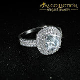 Esmeralda Solid 925 Sterling Silver Engagement/wedding Ring Engagement Rings