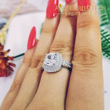 Esmeralda Solid 925 Sterling Silver Engagement/wedding Ring Engagement Rings