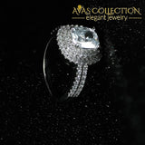 Esmeralda Solid 925 Sterling Silver Engagement/wedding Ring Engagement Rings