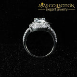 Esmeralda Solid 925 Sterling Silver Engagement/wedding Ring Engagement Rings