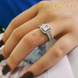 Princess Cut Solid Original Latest Design  925 Sterling Silver Engagement Ring - Avas Collection
