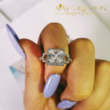 Solid Real 925 Sterling Silver Delicate Cocktail Ring Engagement Rings