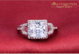 Solid Real 925 Sterling Silver Delicate Cocktail Ring Engagement Rings