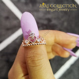 Solid Real 925 Sterling Silver Ring Crown Rose Gold/ Promise RIng - Avas Collection