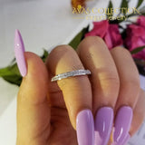 Solid Real 925 Sterling Silver Eternity Ring 5 Rings