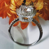 Solid 925 Sterling Silver Luxury Engagement Ring/ Simulated Diamonds - Avas Collection