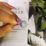 Solid 925 Sterling Silver Luxury Engagement Ring/ Simulated Diamonds - Avas Collection