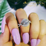 Solid 925 Sterling Silver Round Luxury Engagement Ring Rings