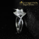 Solid 925 Sterling Silver Round Luxury Engagement Ring Rings