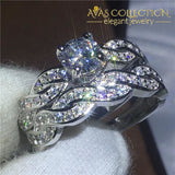 Cross Ring Set White Gold Filled Engagement Rings