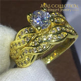 Cross Ring Set White Gold Filled Engagement Rings