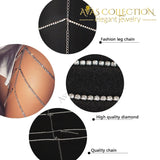Multi-layer Crystal Thigh Leg Body Chain Beach 3 Layers - Avas Collection