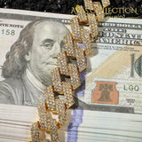 20Mm Prong Cuban Link Chains Necklace 3 Row Iced Out Necklaces For Men Chain