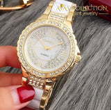 Rhinestone Simulated-Ceramics Crystal Quartz Watch Womens Watches