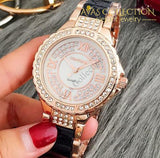 Rhinestone Simulated-Ceramics Crystal Quartz Watch Womens Watches
