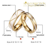 Personalized Engrave Name/Wedding Rings for Love Matte Finish Stainless Steel 18k Gold Finished - Avas Collection