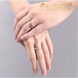 Personalized Engrave Name/Wedding Rings for Love Matte Finish Stainless Steel 18k Gold Finished - Avas Collection