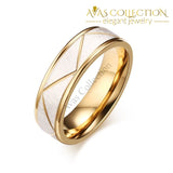 Personalized Engrave Name/Wedding Rings for Love Matte Finish Stainless Steel 18k Gold Finished - Avas Collection