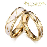 Personalized Engrave Name/Wedding Rings for Love Matte Finish Stainless Steel 18k Gold Finished - Avas Collection