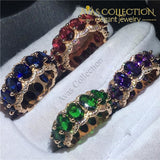 4 Colors Statement Ring Rose Gold Filled Band Rings