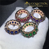 4 Colors Statement Ring Rose Gold Filled Band Rings