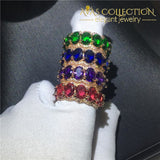 4 Colors Statement Ring Rose Gold Filled Band Rings