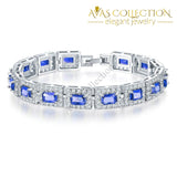 Princess Cut- White Gold Filled/ Avas Collection Bracelet Chain & Link Bracelets