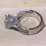 Vintage Cushion Shape Eiffel Tower Engagement Ring Rings