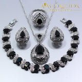 Black Zircon Water Drop Women 4PCS Jewelry Set - Avas Collection
