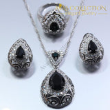 Black Zircon Water Drop Women 4PCS Jewelry Set - Avas Collection