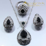 Black Zircon Water Drop Women 4PCS Jewelry Set - Avas Collection