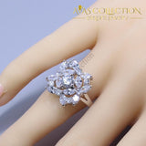 White Austria Crystal 925 Silver Four Piece Flower Jewelry Set - Avas Collection