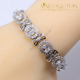 White Austria Crystal 925 Silver Four Piece Flower Jewelry Set - Avas Collection