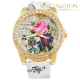 Flower Rhinestone Watch Womens Watches